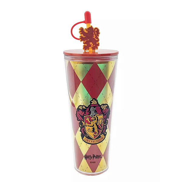 COPO COM CANUDO HARRY POTTER GRYFFINDOR MINISO 800 ML.
