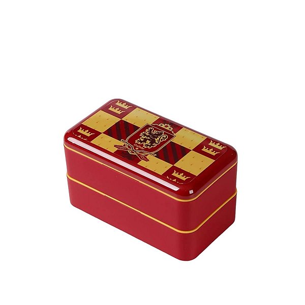BENTO BOX COM TALHERES E 2 DIVISÓRIAS MINISO HARRY POTTER GRYFFINDOR 1000 ML.
