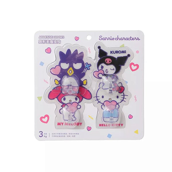 GANCHOS ADESIVOS SANRIO HELLO KITTY E SUA TURMA MINISO 4 PÇS