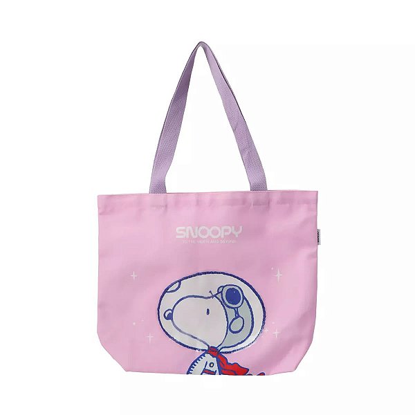 SACOLA DE COMPRAS SNOOPY EXPLORADOR ESPACIAL MINISO 43 CM.