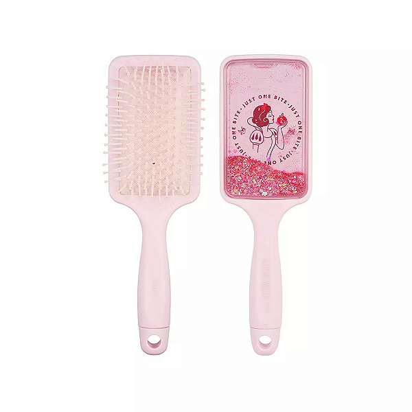 ESCOVA DE CABELO COM GLITTER COLEÇÃO  DISNEY PRINCESA BRANCA DE NEVE MINISO.