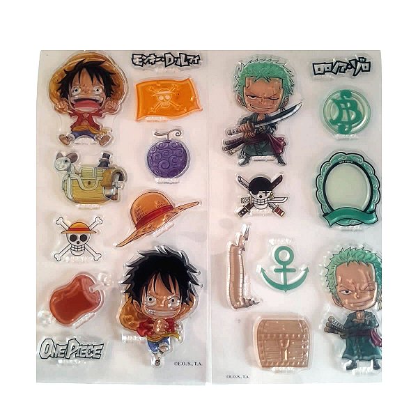 ADESIVOS TRANSPARENTES COLEÇÃO ONE PIECE MINISO .