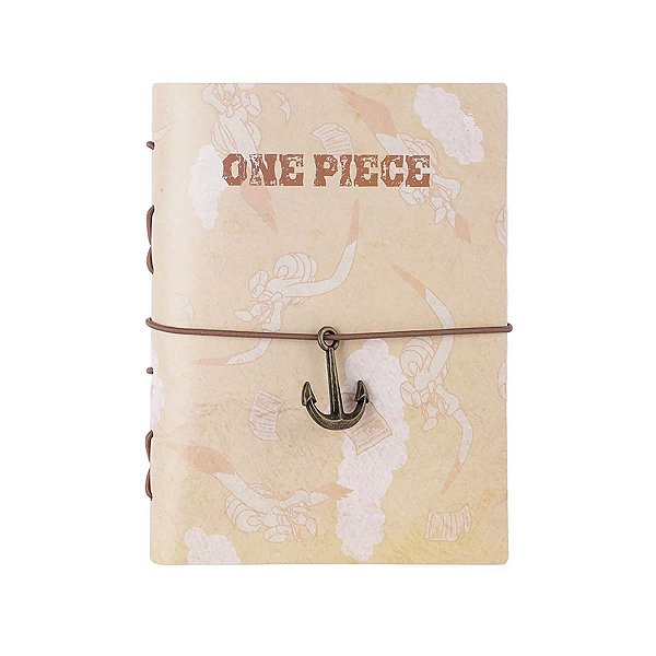 CADERNO ESTILO FICHÁRIO ONE PIECE MINISO 80 FOLHAS 17 X 13 CM.