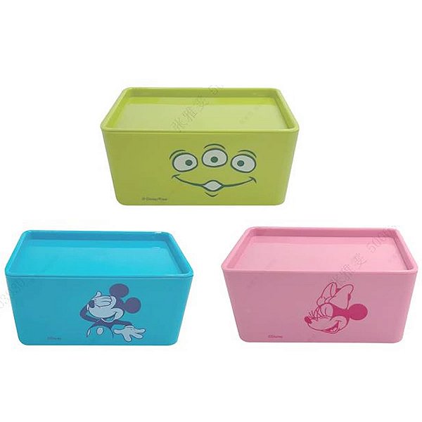 CAIXA ORGANIZADORA COM TAMPA DISNEY SMILE FACES MINISO 17,7 X 13,1 X 8,3 CM