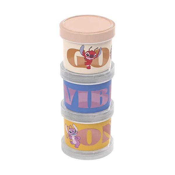 POTE 3 PEÇAS COM ROSCA STITCH GOOD VIBES ONLY  18 X 7,5CM