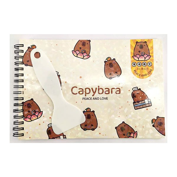 CADERNO REUTILIZAVÉL FAÇA SEUS ADESIVOS CAPIVARA (STICKER HOLDER)  MINISO