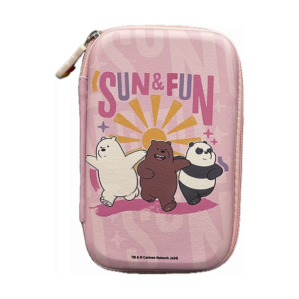 ESTOJO RETANGULAR PARA ACESSÓRIOS URSO SEM CURSO MINISO 10 x 14,5 x 3 cm.