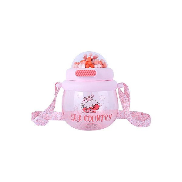 GARRAFA DE PLÁSTICO COM ALÇA GIGI CARANGUEJO MINISO 800 ML.