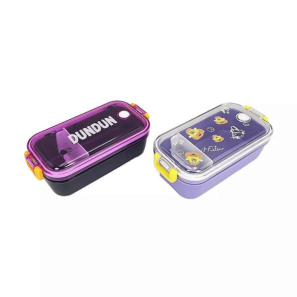 BENTO BOX COM DIVISÓRIA DUNDUN HALLOWEN MINISO 450 ML.
