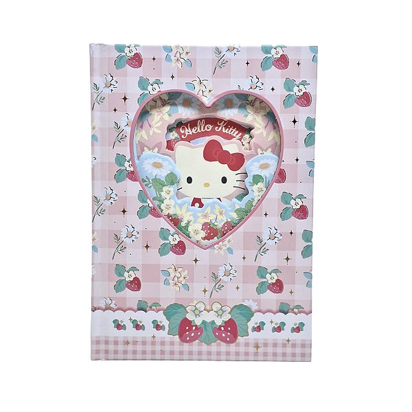 CADERNO CAPA DURA SANRIO HELLO KITTY MINISO 90 FOLHAS. 16,5 X 11,5 CM.
