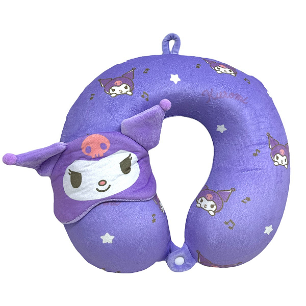 Travesseiro Almofada Macia com Mascara Kuromi Sanrio Miniso