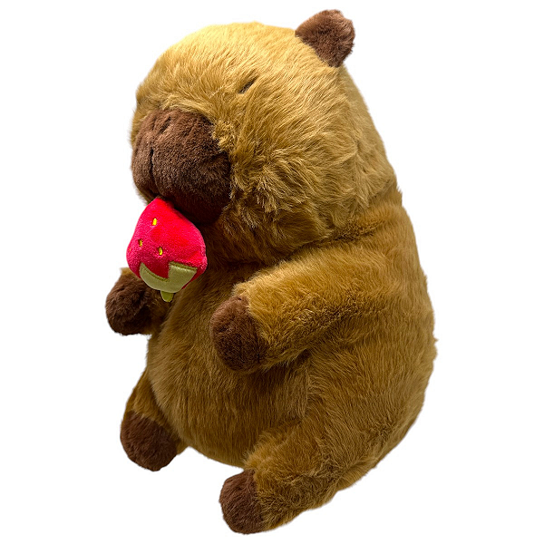CAPIVARA DE PELÚCIA COM MORANGO ANTIALERGICA SUPER MACIA