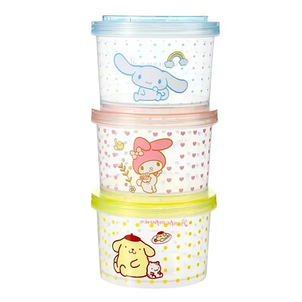 Kit 3 Potes Personagens Sanrio Super Fofinho Miniso Original