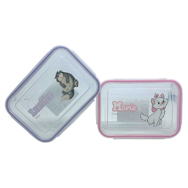 Bento Box Marmita Disney Aristogatas Lúcifer e Marie Miniso