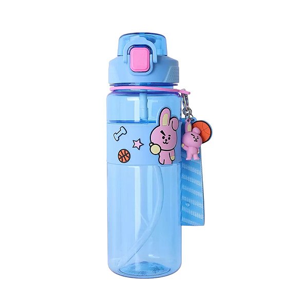 Garrafa Squeeze BT21 Cooky Fofa Com Chaveiro Miniso