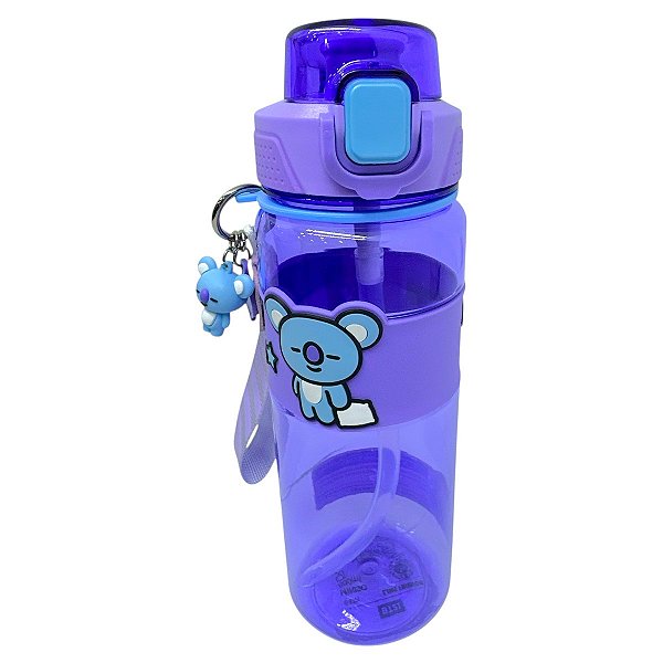 Garrafa Squeeze BT21Koya Fofa Com Chaveiro Miniso