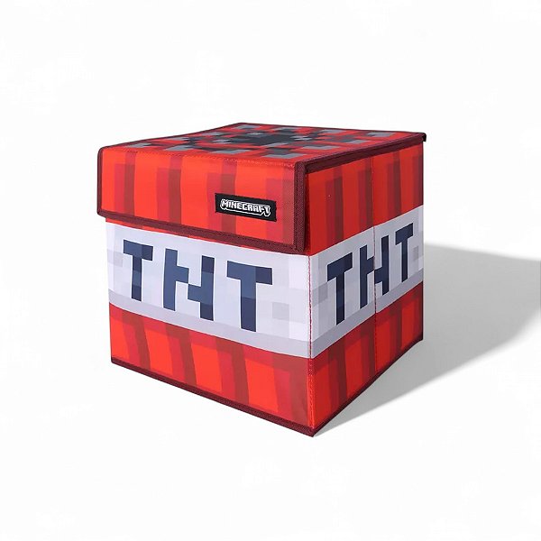 Caixa Organizadora Minecraft TNT Vermelha Original Miniso