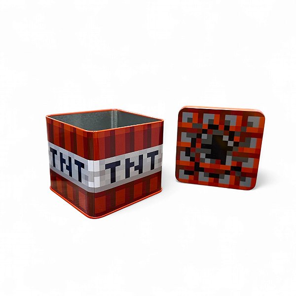 Lata Decorativa Minecraft TNT Gamer Original Miniso