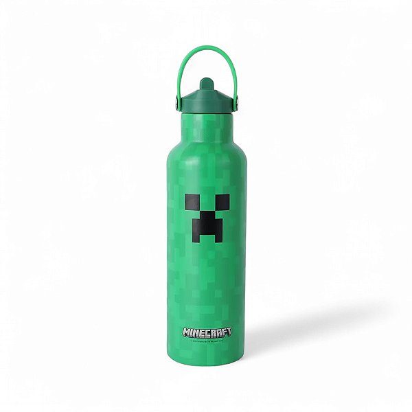 Garrafa Térmica De Inox Minecraft Gamer Original Miniso