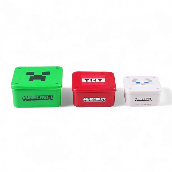 Potes Para Alimentos Minecraft 3 Unidades Miniso Original