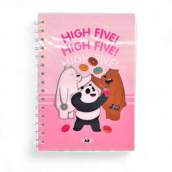 Caderno A5 Espiral We Bare Bears 80 Folhas Miniso Original