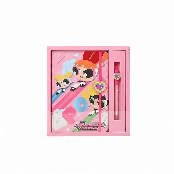 Bloco De Notas + Caneta Meninas Superpoderosas Fofa Miniso