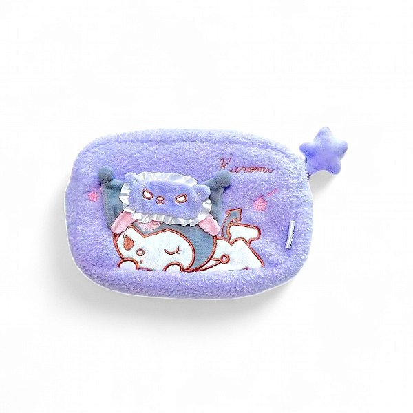 Necessaire Kuromi Sanrio Pelúcia Fofa Original Miniso