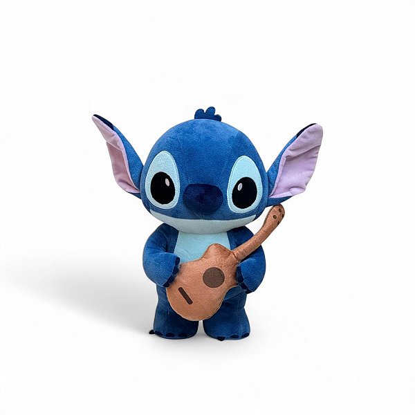 Pelúcia Stitch com Violão Fofa Original Disney Miniso