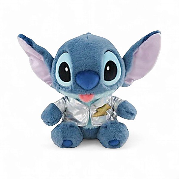 Stitch Pelúcia Fofa Disney Com Jaqueta Metálica Miniso