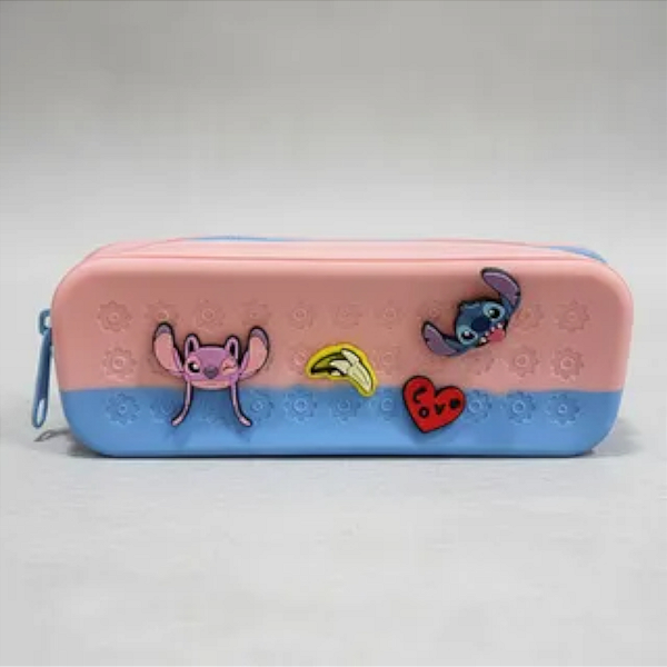 Estojo Escolar Silicone Lilo & Stitch MINISO Infantil 3d