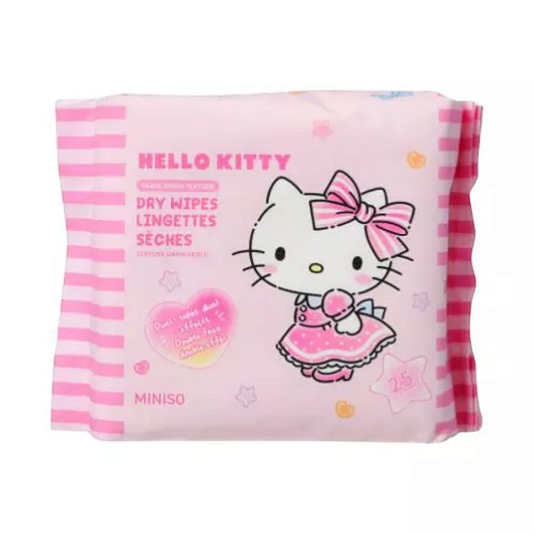 Lenços Secos Grão De Pérola Hello Kitty 25 Lenços Miniso