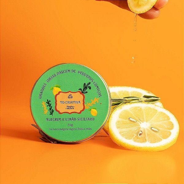 Vela Aromática Criatividade Alecrim e Limão Siciliano (Pocket) (Preço Sugerido de Venda R$39,90)