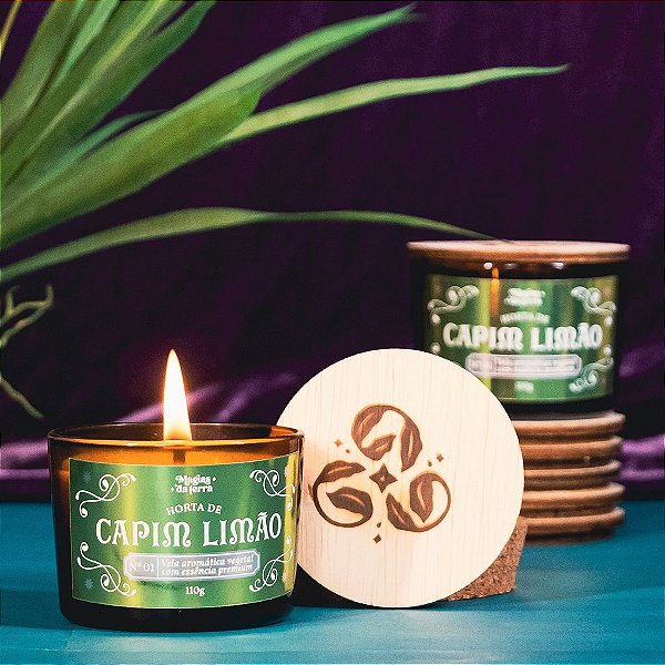 Vela Aromática Vegetal Horta de Capim Limão Nº01 (Preço Sugerido de Venda R$67,90)
