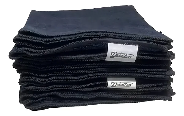 FLANELA DE MICROFIBRA  38X38CM -300GSM PRETO - DETAILER