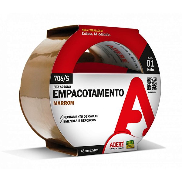 FITA EMPACOTAMENTO MARROM - 48MMX50M - ADERE