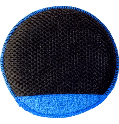 Aplicador Redondo de Microfibra Azul e Preto Detailer