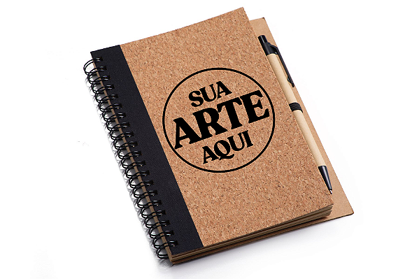 Caderno Artesanal de Cortiça + Caneta Personalizado