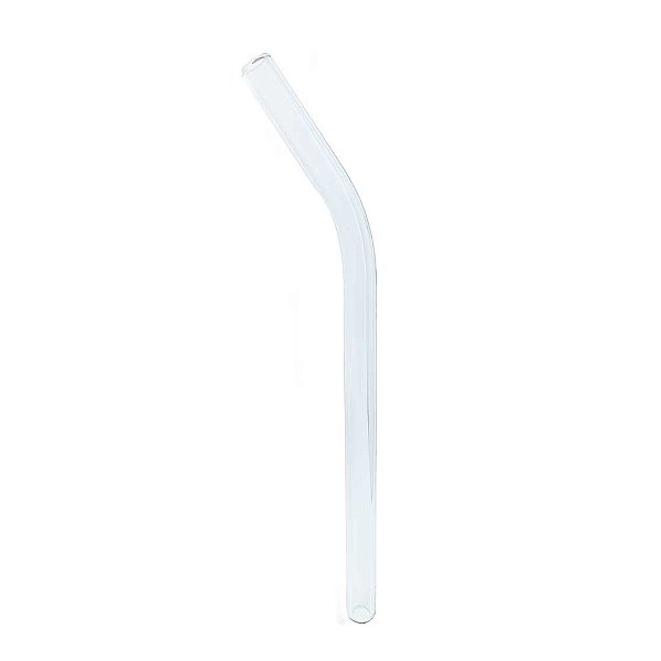 Canudo de Vidro Shake 12mm Curvo Incolor - OUTLET