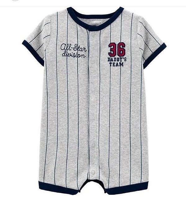 Romper Carters cinza All Star com listras, menino