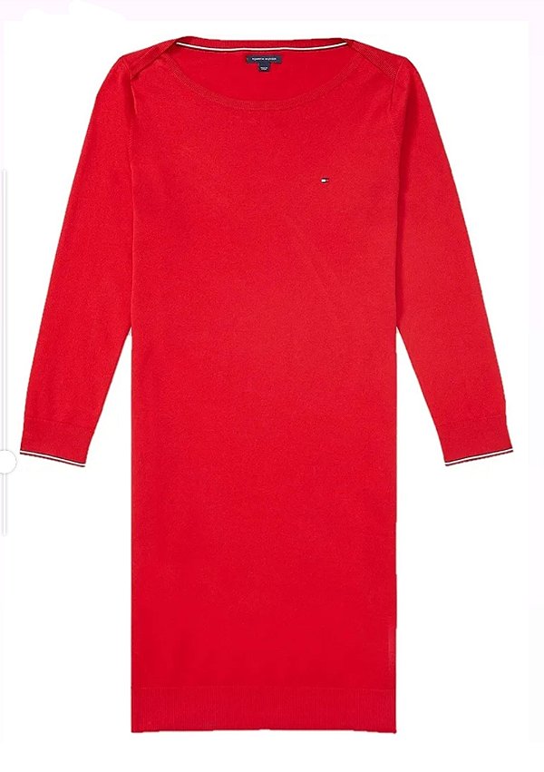 Vestido tricô Tommy Hilfiger Vermelho GG