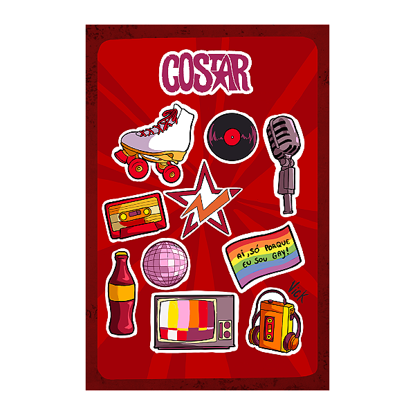11. Cartela de Adesivos Retrô- CoST4R