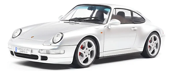 Miniatura Porsche 911 993 Carrera 4s 1996 Prata 1:18 Solido Cinza