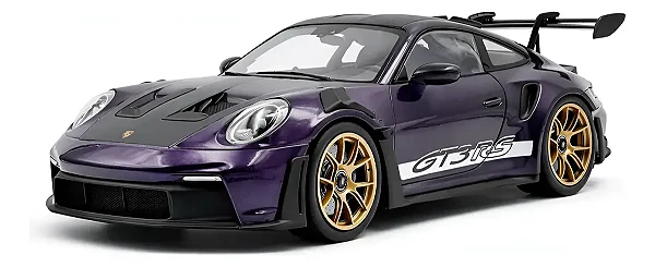 Miniatura Porsche 911 Gt3 Rs Weissach Package 1:18 Solido Violeta-escuro