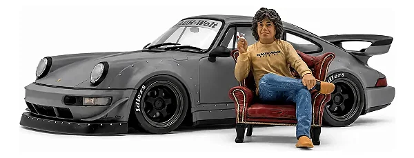 Porsche 911 RWB (964) Bodykit Nardo Grey 2024 e Akira Nakai 1:18 Solido