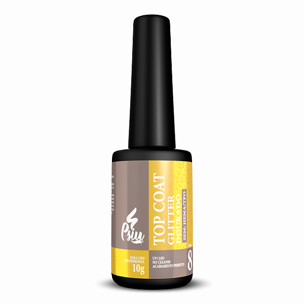 Psiu - Top Coat Glitter Dourado 10g