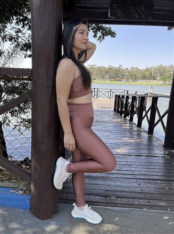 Calça Legging Feminina Básica Bronze