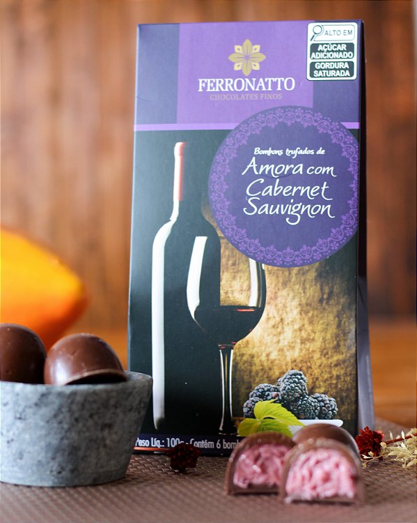 Caixa Bombom Trufado Amora com Cabernet Sauvignon 100g