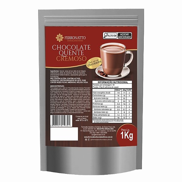 Preparo Chocolate Quente Cremoso 1Kg  para Chocolateiras