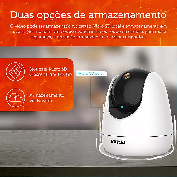 Câmera de Segurança Residencial WiFi e Pan/Tilt CP3 TENDA