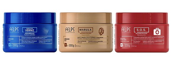 Kit Cronograma Banho de Verniz + Marula + SOS Máscara 300g